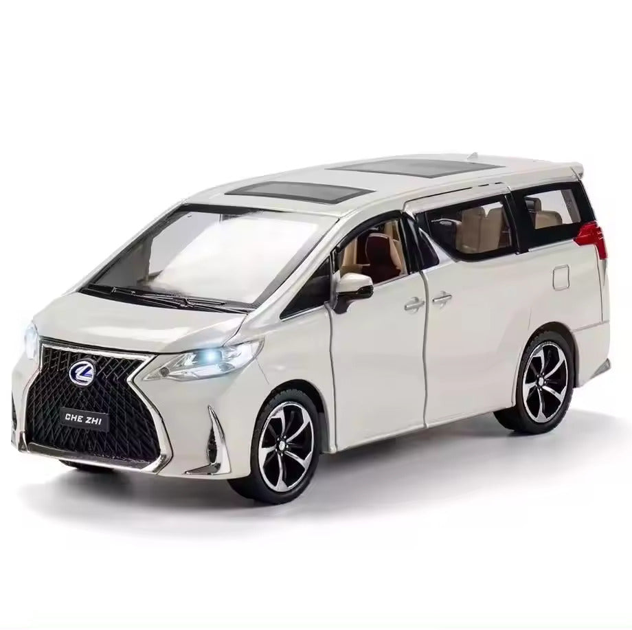 TOYOTA LEXUS LM300 1:24 DIECAST METAL PULLBACK TOY CAR WITH OPENABLE DOORS & LIGHT, MUSIC BOYS CAR FOR KIDS BEST TOYS GIFTS TOYS FOR KIDS [SIZE:-22CM*9CM*7CM]【 MULTICOLOR 】