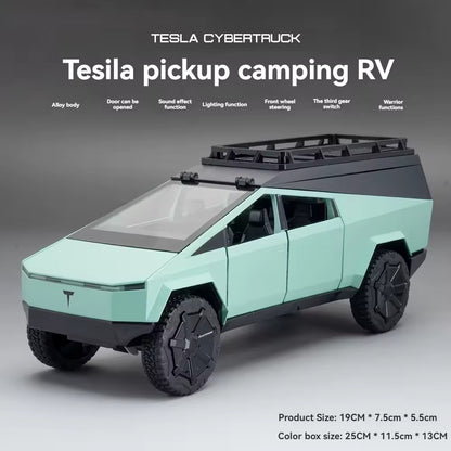 Tesla Cybertruck Camping Vehicle Scale Model Diecast Metalcar - All Size