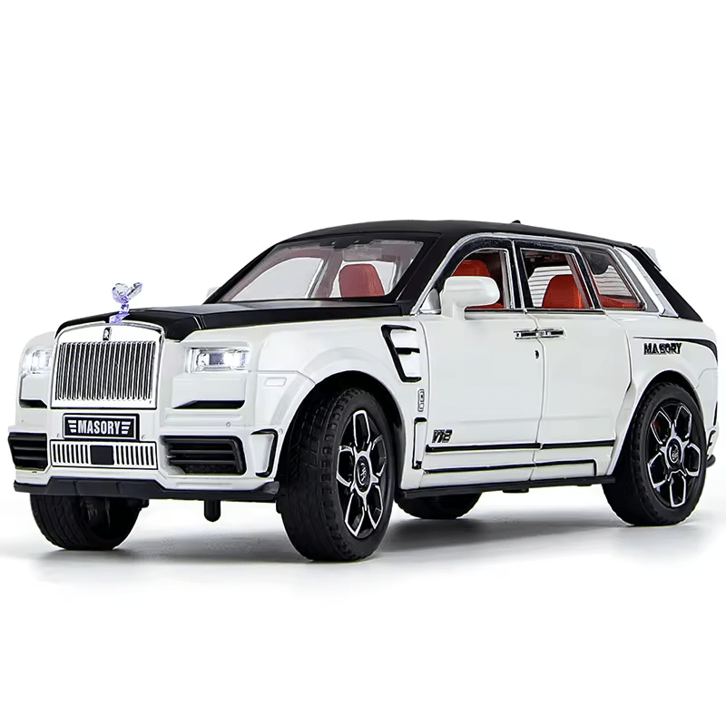 BIG SIZE ROLLS ROYCE CULLINAN MASORY 1:24 DIECAST METAL PULLBACK TOY CAR WITH OPENABLE DOORS & LIGHT, MUSIC BOYS CAR FOR KIDS BEST TOYS GIFTS TOYS FOR KIDS [SIZE:-22CM*9CM*8CM]【 MULTICOLOR】