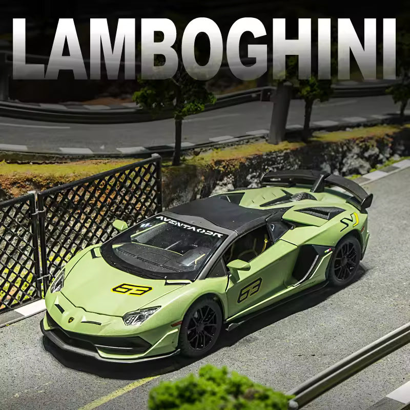 BIG SIZE LAMBORGHINI SVJ-63 1:24 DIECAST METAL PULLBACK TOY CAR WITH OPENABLE DOORS & LIGHT, MUSIC BOYS CAR FOR KIDS BEST TOYS GIFTS TOYS FOR KIDS [SIZE:-21.5CM*9.8CM*5CM]【 MULTICOLOR 】