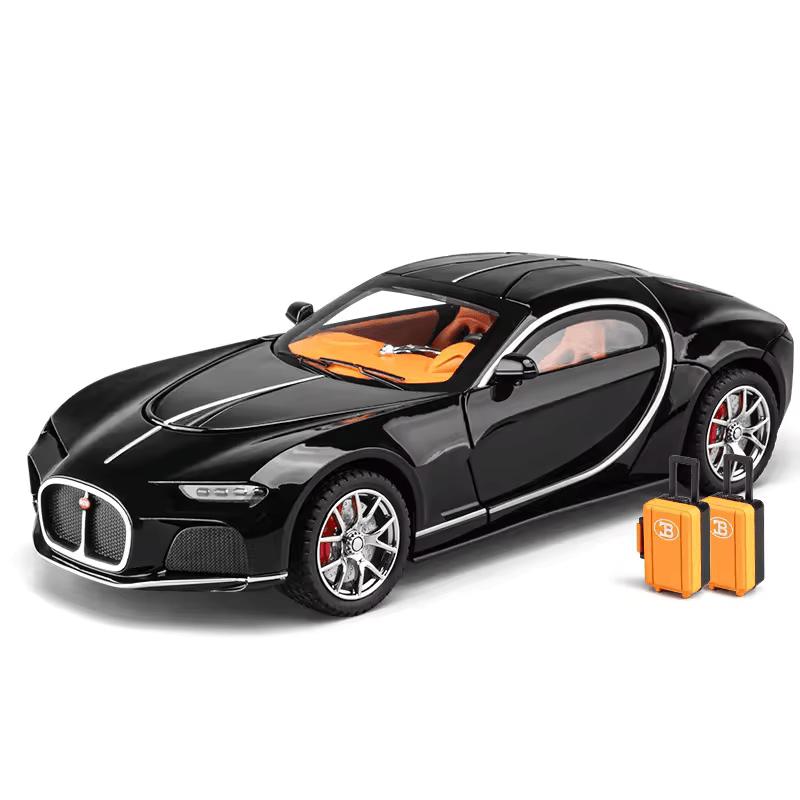 Bugatti Atlantic Big Size 1:24 Diecast Scale Model Metal Pull Back Toy car for Kids with Openable Doors & Light, Music Toy Vehicle for Kids 【 MULTICOLOR 】[SIZE : 20.5CM* 9CM*7.5CM]