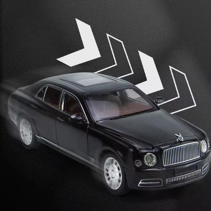 BIG SIZE BENTLEY MULSANNE 1:24 DIECAST METAL PULLBACK TOY CAR WITH OPENABLE DOORS & LIGHT, MUSIC BOYS CAR FOR KIDS BEST TOYS GIFTS TOYS FOR KIDS [SIZE:-21.8CM*6CM*5.5CM]【 MULTICOLOR 】