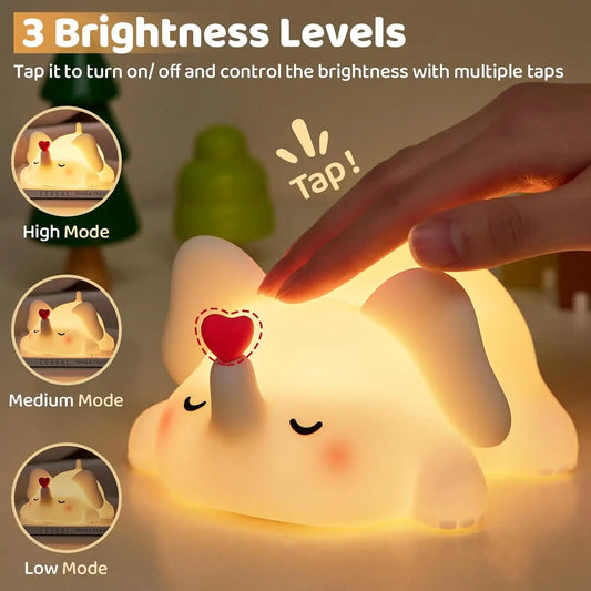 Hot Sale Touch Switch Control Cartoon Bedside Lamp Elephant Night Light