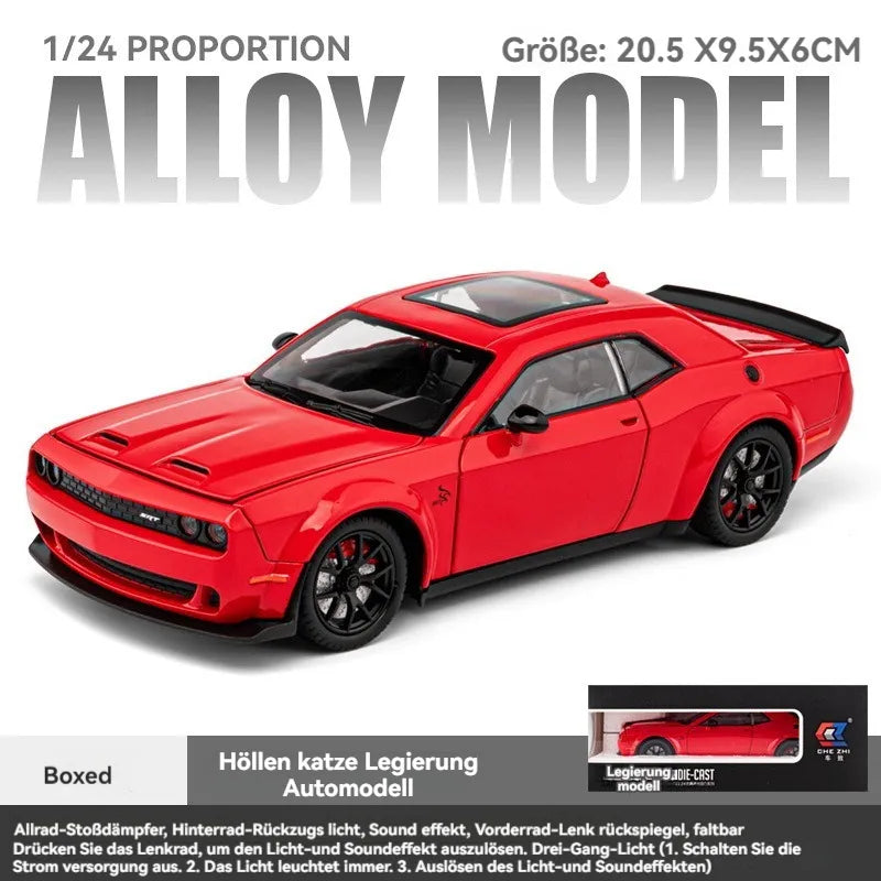 Dodge Challenger Hellcat Scale Model Diecast Metal Car - All Size