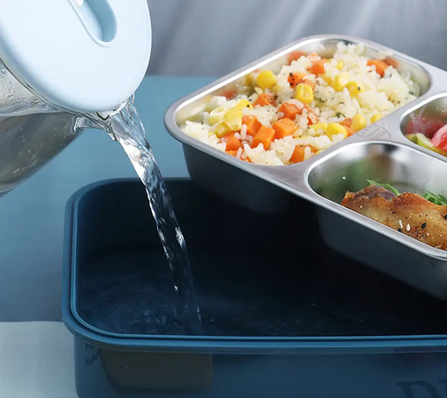 3 Compartment Stainless Steel Insulated Lunch Box for Kids