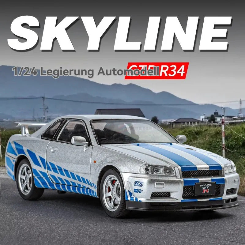 Nissan Skyline Gtr 34 Scale Model Diecast Metalcar - All Size