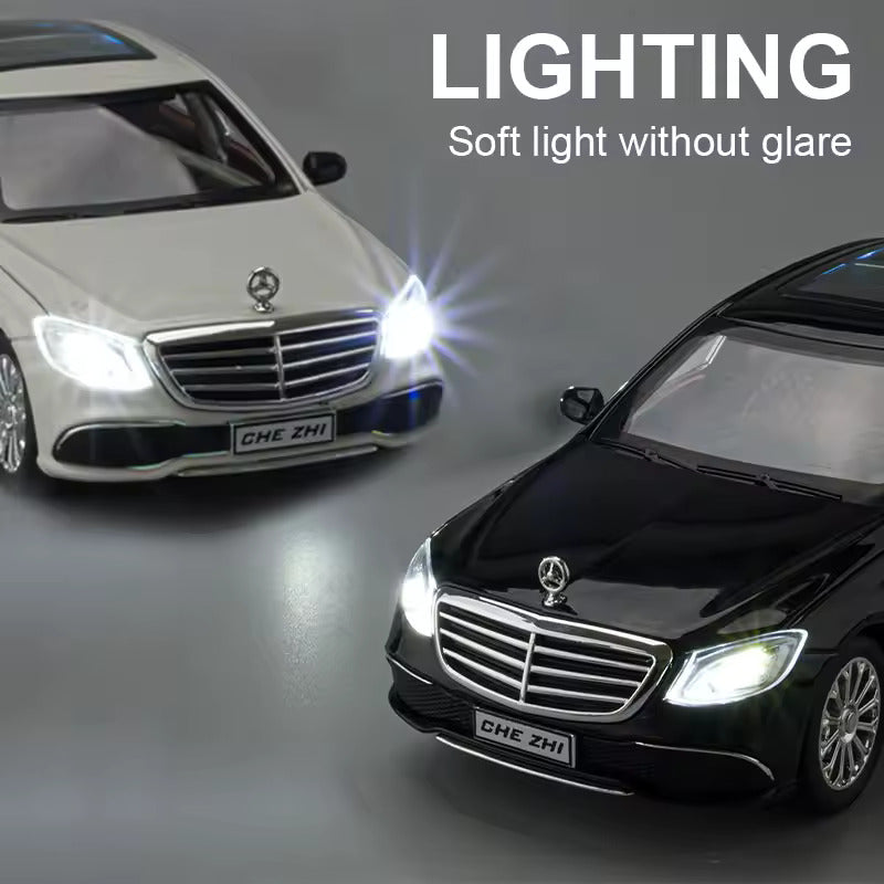 BIG SIZE MERCEDES BENZ E300 1:24 DIECAST METAL PULLBACK TOY CAR WITH OPENABLE DOORS & LIGHT, MUSIC BOYS CAR FOR KIDS BEST TOYS GIFTS TOYS FOR KIDS [SIZE:-22CM*9CM*7CM]【 MULTICOLOR 】