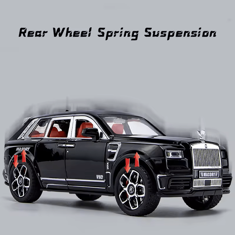 BIG SIZE ROLLS ROYCE CULLINAN MASORY 1:24 DIECAST METAL PULLBACK TOY CAR WITH OPENABLE DOORS & LIGHT, MUSIC BOYS CAR FOR KIDS BEST TOYS GIFTS TOYS FOR KIDS [SIZE:-22CM*9CM*8CM]【 MULTICOLOR】