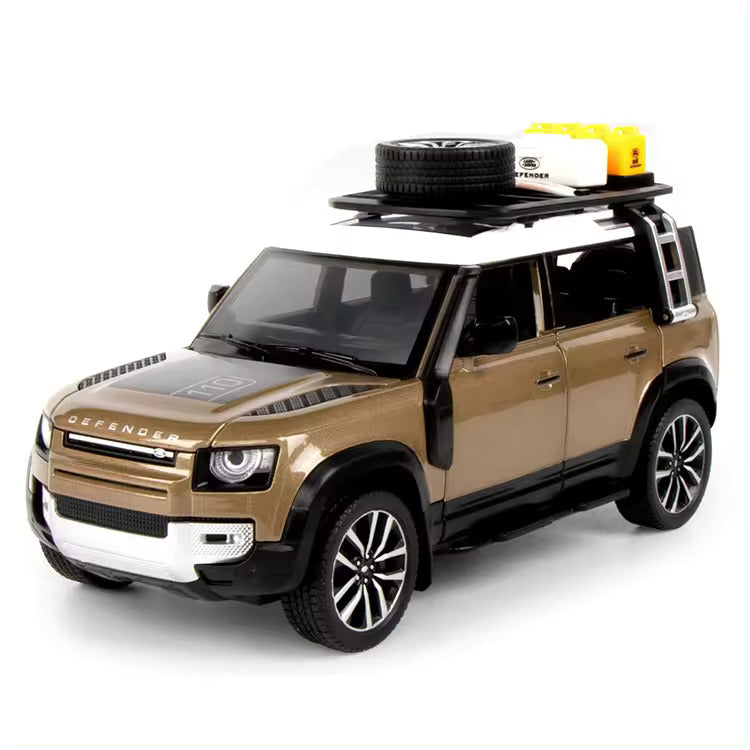 BIG SIZE LAND ROVER DEFENDER VEHICLE 1:24 DIECAST METAL PULLBACK TOY CAR WITH OPENABLE DOORS & LIGHT, MUSIC BOYS CAR FOR KIDS BEST TOYS GIFTS TOYS FOR KIDS [SIZE:-21CM*10CM*9CM]【 MULTICOLOR 】