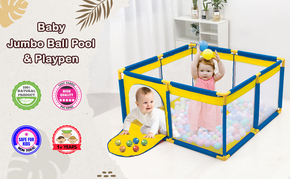 Premium Jumbo Size Ball Pool For Kids Indoor And Outdoor,Multicolor  (Balls Not Included) (101Cm X 101Cm X 64Cm)