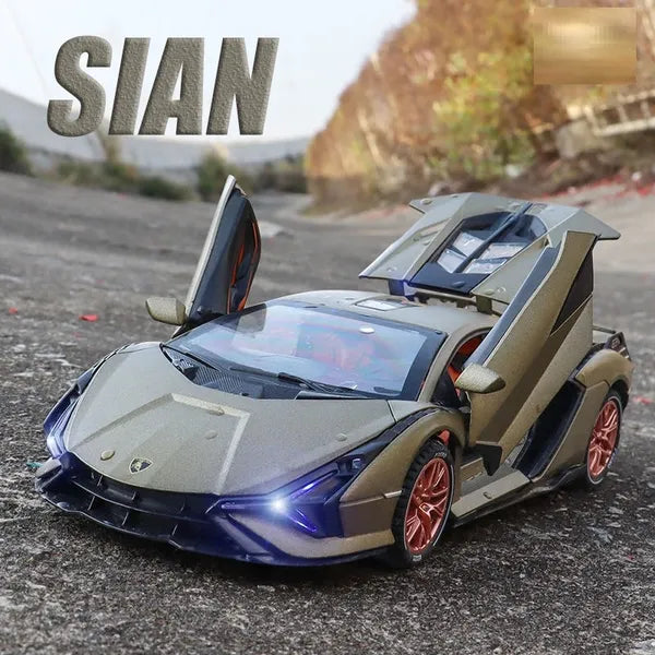 1:32 Metal Car Lamborghini Sian Die Cast Alloy Light & Sound Multicolor (Multicolor, Pack Of1)