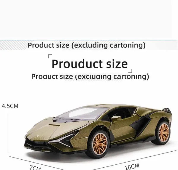 1:32 Metal Car Lamborghini Sian Die Cast Alloy Light & Sound Multicolor (Multicolor, Pack Of1)