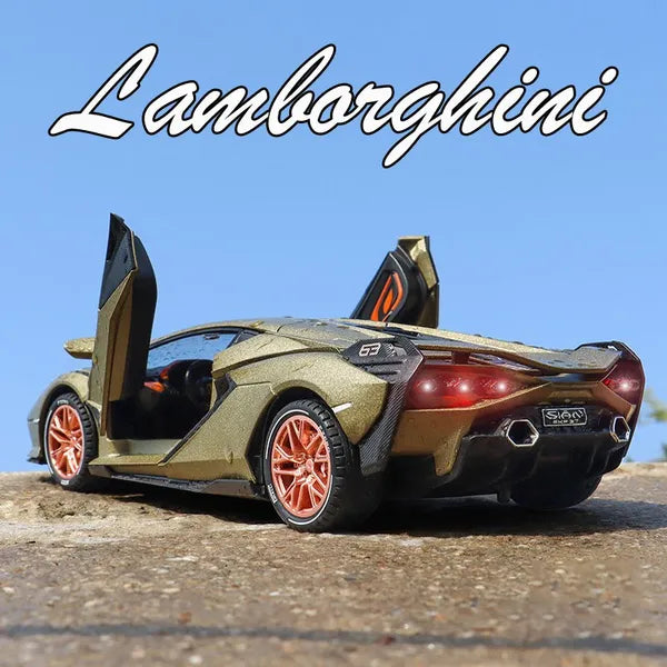 1:32 Metal Car Lamborghini Sian Die Cast Alloy Light & Sound Multicolor (Multicolor, Pack Of1)