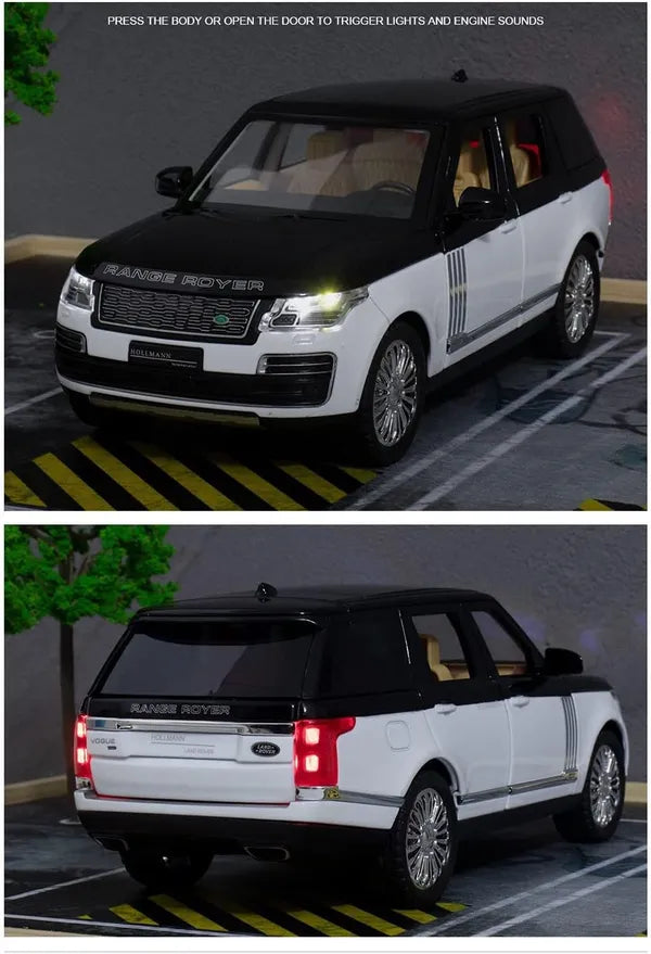 RANGE ROVER BIG SIZE 1:24 DIECAST METAL PULLBACK TOY CAR WITH OPENABLE DOORS & LIGHT, MUSIC BOYS CAR FOR KIDS BEST TOYS GIFTS TOYS FOR KIDS [SIZE:-22CM*9CM*7CM]【 MULTICOLOR 】