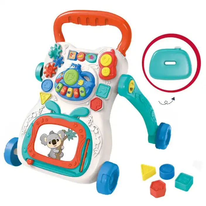 Learning Music Walker Trolley Multifunctional Push & Pull Toy for Toddlers