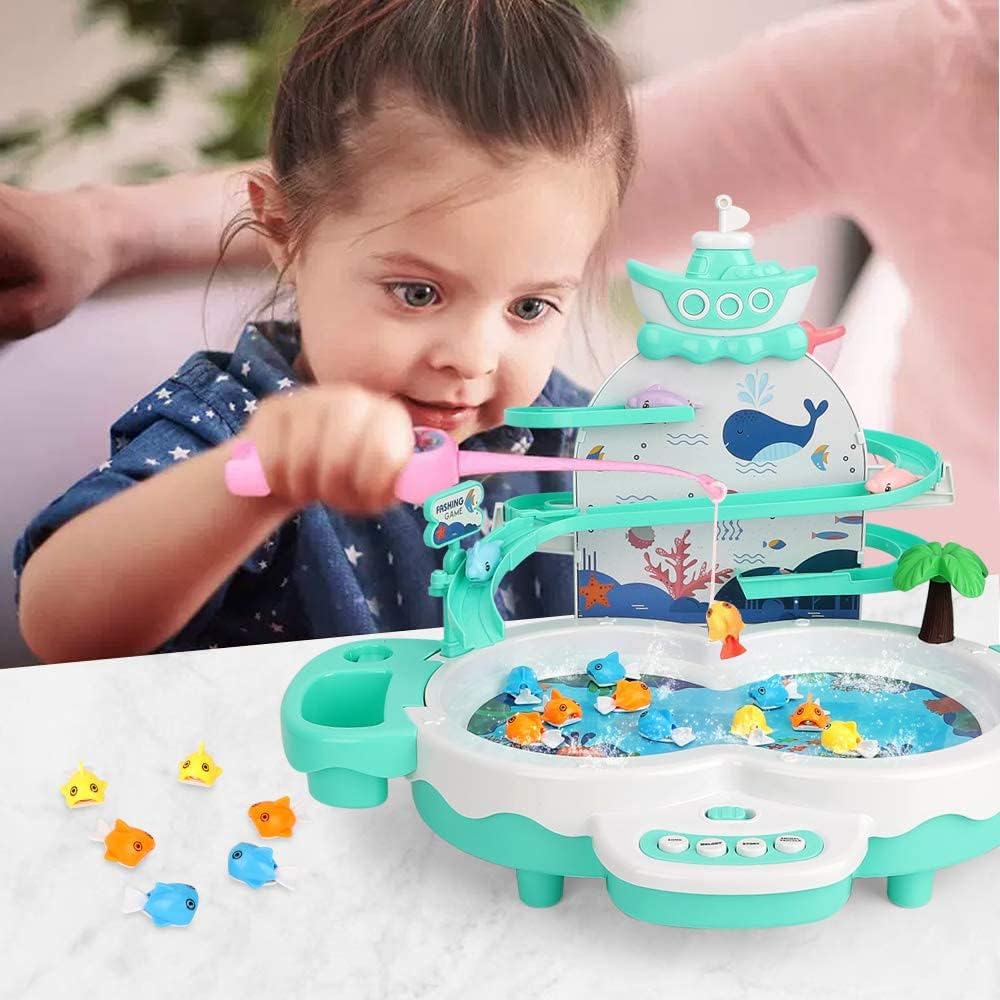 Premium Magnetic Baby Fishing Toy Set, 3 in 1 Fishing Game for Toddlers & Kids