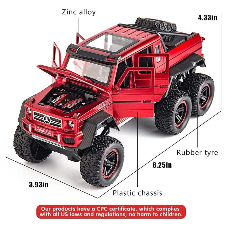 1:24 Diecast Metal Car AMG 6X6 Die Cast Big Scale Model Alloy [Size : 21Cm*11Cm*10Cm]