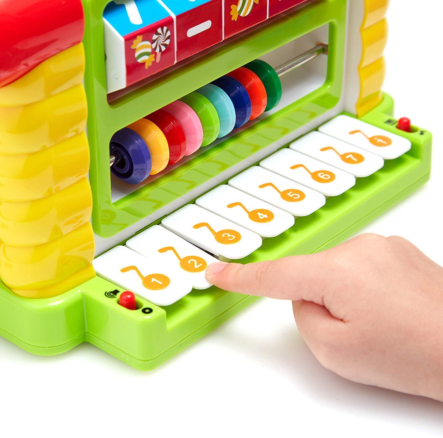 Musical Baby House With Shape Sorters,Musical Piano,Counting Beads,Blocks Activity Cube