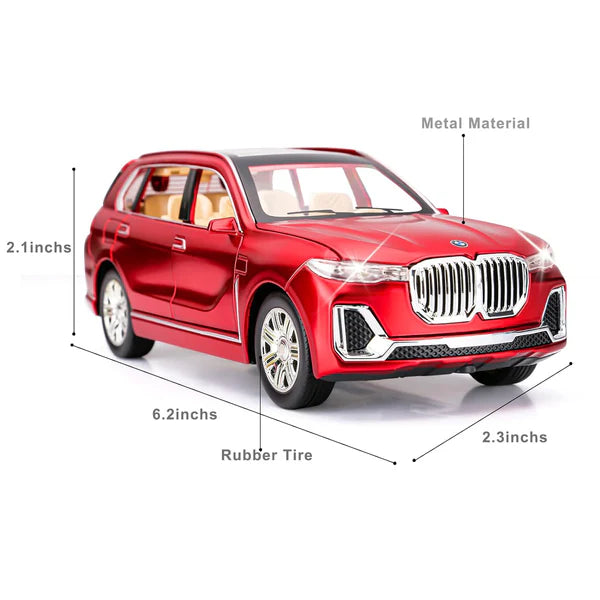 BMW X7 1:32 DIECAST METAL PULLBACK TOY CAR WITH OPENABLE DOORS & LIGHT, MUSIC BOYS CAR FOR KIDS BEST TOYS GIFTS TOYS FOR KIDS [SIZE:-15.7CM*5.8CM*5.3CM]【 MULTICOLOR 】