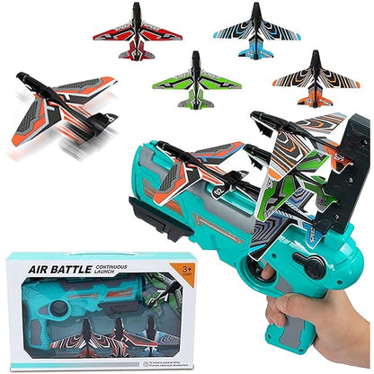 Premium Airplane Launcher Toy Catapult Aircrafts Gun with 4 Foam Aircrafts