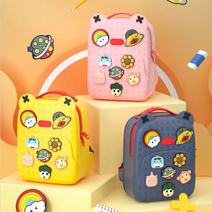 Premium Kids Backpack - Vibrant Design & Durable - Perfect for School & Travel [Pink, Yellow, Blue]