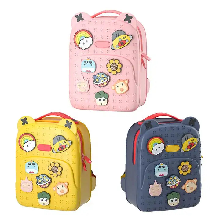 Premium Kids Backpack - Vibrant Design & Durable - Perfect for School & Travel [Pink, Yellow, Blue]