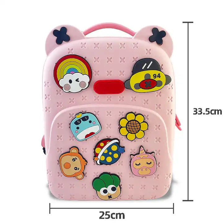 Premium Kids Backpack - Vibrant Design & Durable - Perfect for School & Travel [Pink, Yellow, Blue]