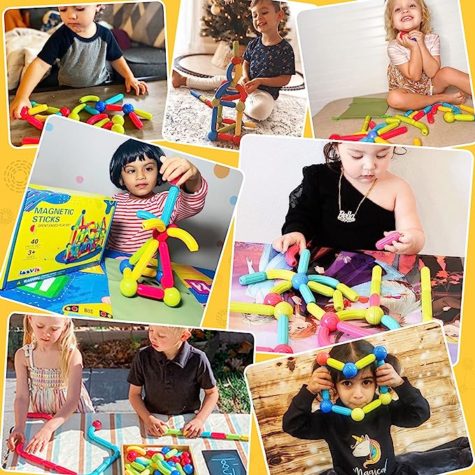 Premium Magnetic Building Stick For Kids Early Learning & Development