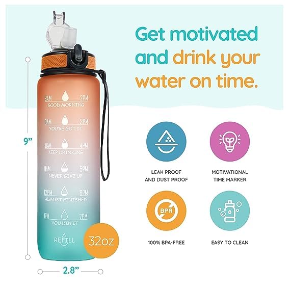 Premium Motivational Water Bottle