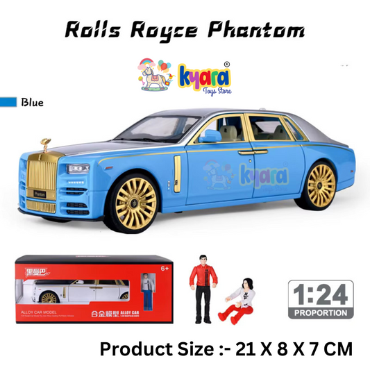 Rolls-royce Phantom Blue Scale Model Diecast Metalcar - All Size