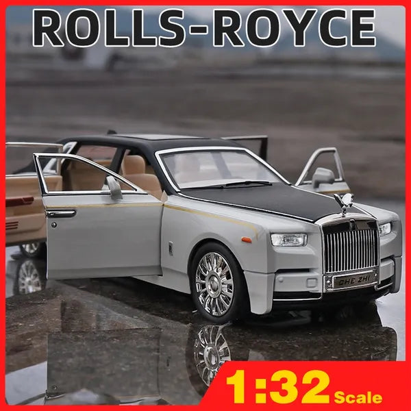 Rolls-Royce Phantom 1:32  Die Cast Metal Car  Light & Sound (White, Pack Of: 1)[Size :-17Cm * 5.5Cm * 4.2Cm ]