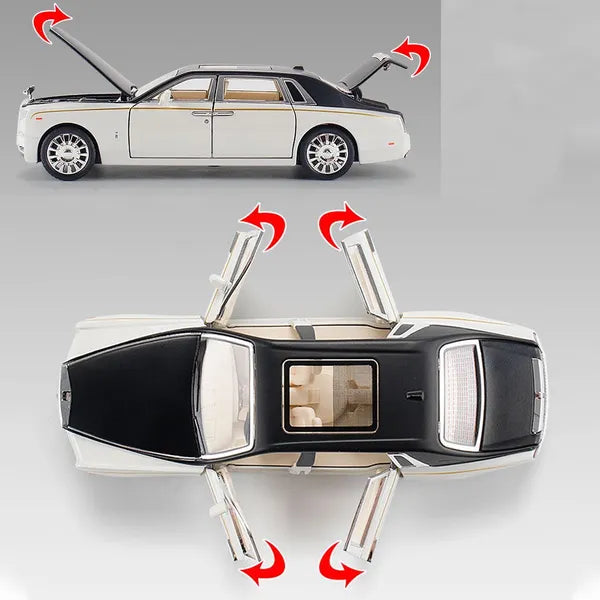 Rolls-Royce Phantom 1:32  Die Cast Metal Car  Light & Sound (White, Pack Of: 1)[Size :-17Cm * 5.5Cm * 4.2Cm ]