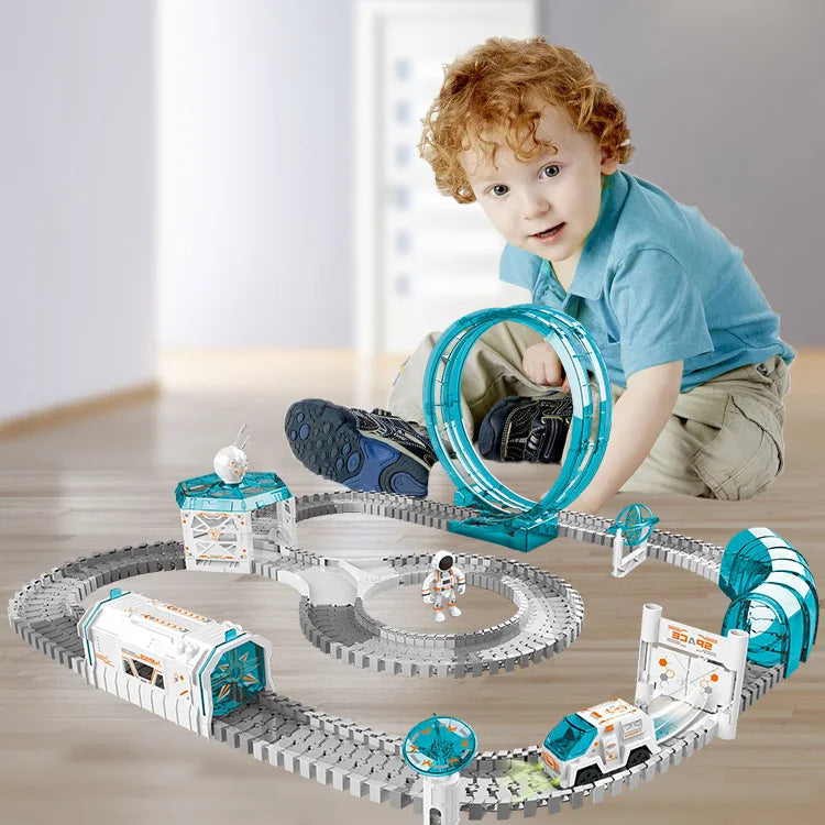 Space Race Track Toy Car Train Sets, for Kids Christmas and Birthday Gifts