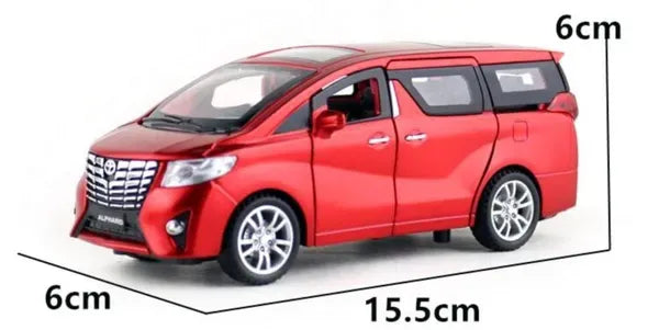 Toyota Alphard 1:32 Diecast Metal Pullback Toy Car With Openable Doors & Light, Music Boys Car For Kids Best Toys Gifts Toys For Kids 【 MULTICOLOR 】[Size:-15.5Cm*6Cm*6Cm]