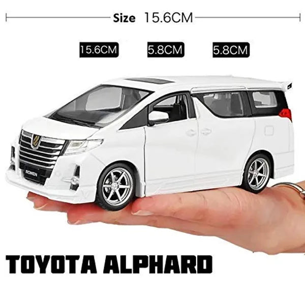 Toyota Alphard 1:32 Diecast Metal Pullback Toy Car With Openable Doors & Light, Music Boys Car For Kids Best Toys Gifts Toys For Kids 【 MULTICOLOR 】[Size:-15.5Cm*6Cm*6Cm]