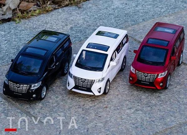 Toyota Alphard 1:32 Diecast Metal Pullback Toy Car With Openable Doors & Light, Music Boys Car For Kids Best Toys Gifts Toys For Kids 【 MULTICOLOR 】[Size:-15.5Cm*6Cm*6Cm]