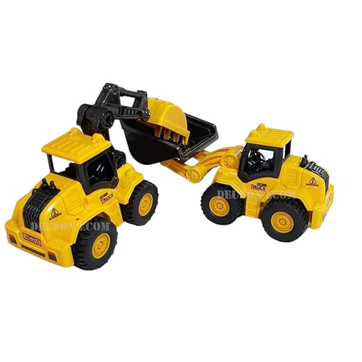 Unbreakable Construction Vehicles for Kids Pretend Play Toy Trucks Bulldozer Play