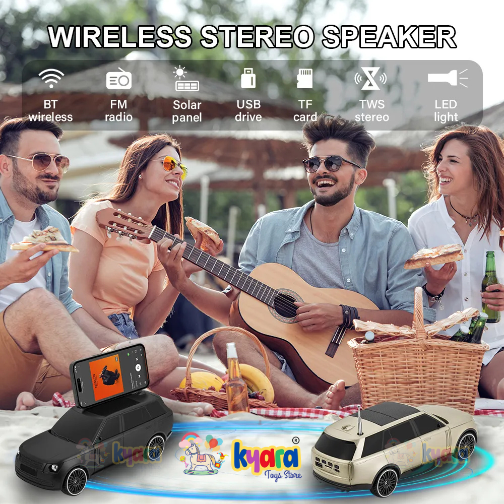 KISONLI B3 10W BLUE TOOTH SPEAKER FM CAR MODEL PORTABLE WIRELESS SOUND BOX HOME APPLIANCE KIDS TOY [SIZE:-26CM*9.9CM*9.5CM]【 MULTICOLOR 】