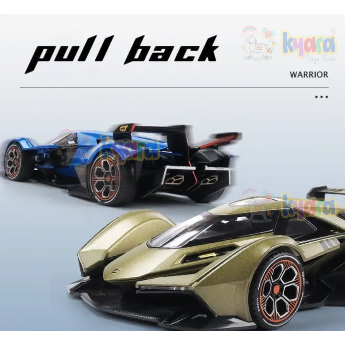 BIG SIZE LAMBORGHINI V12 VISION GRAN TURISMO 1:24 Diecast Scale Model Metal Pull Back with Openable Doors & Light, Music Toy Vehicle for Kids [SIZE:-20CM*12.5CM*9CM]【 MULTICOLOR 】