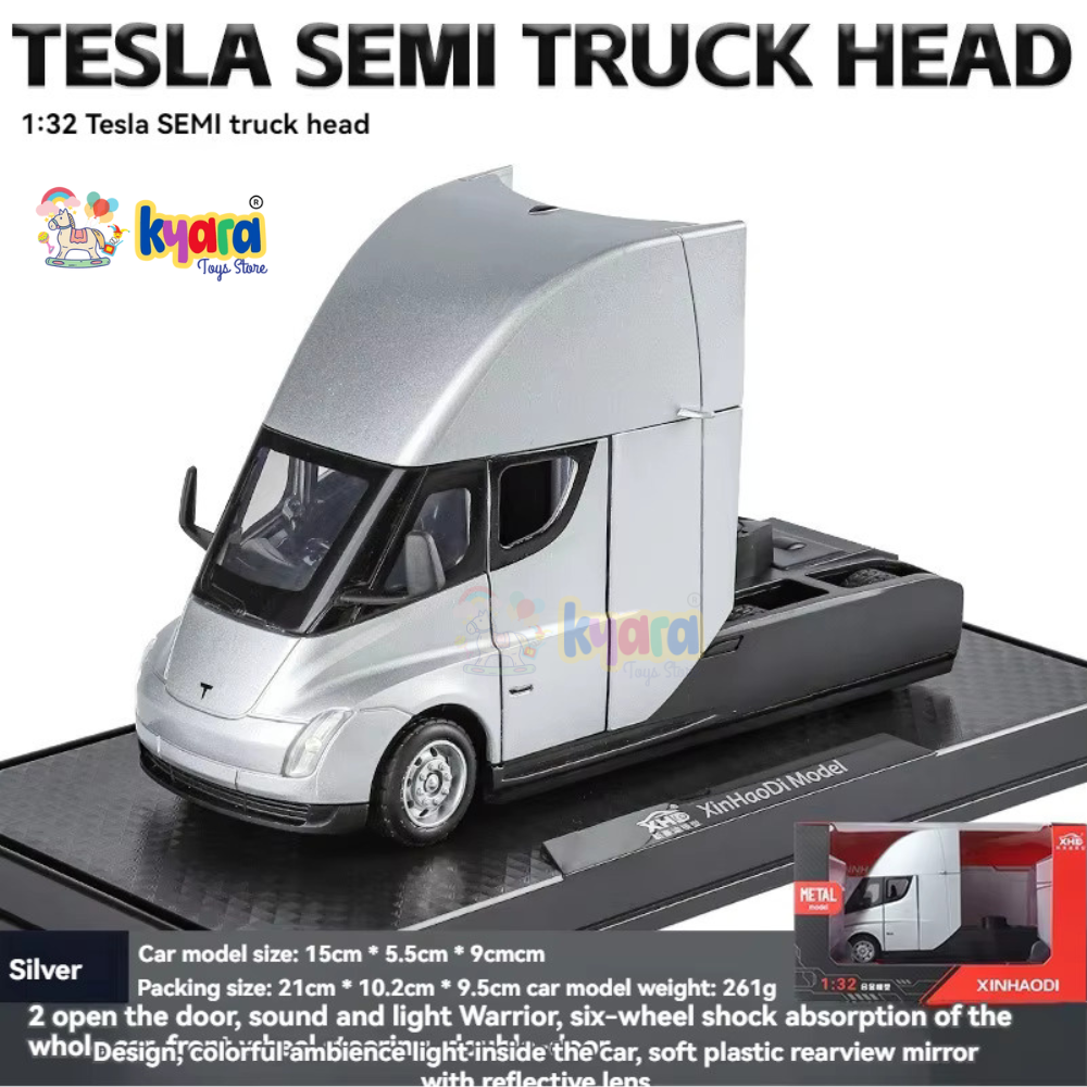 Tesla Semi Truck Head Scale Model Diecast Metalcar - All Size