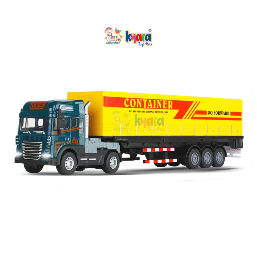 NEW ARRIVALS DIECAST ALLOY INERTIA TRUCK 4WD FRICTION POWER TRAILER DIECAST TOY CARS WITH TRANSPORT FEATURE