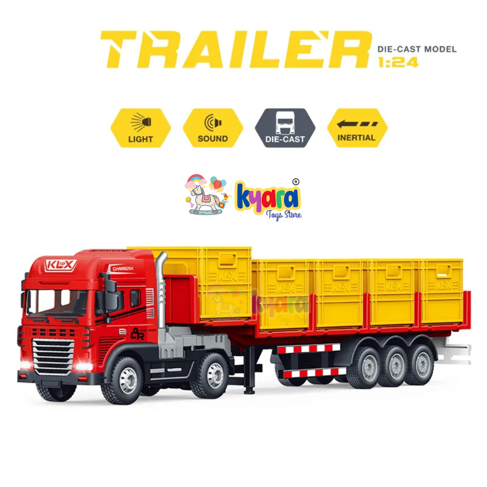 NEW DESIGN ALLOY INERTIA FRICTION POWER TRANSPORT TRAILER TOY TRUCK TRANSPORT CAR CARRIER TOY WITH STORAGE BOX