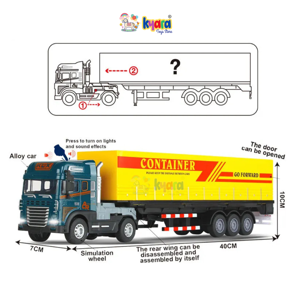 NEW ARRIVALS DIECAST ALLOY INERTIA TRUCK 4WD FRICTION POWER TRAILER DIECAST TOY CARS WITH TRANSPORT FEATURE