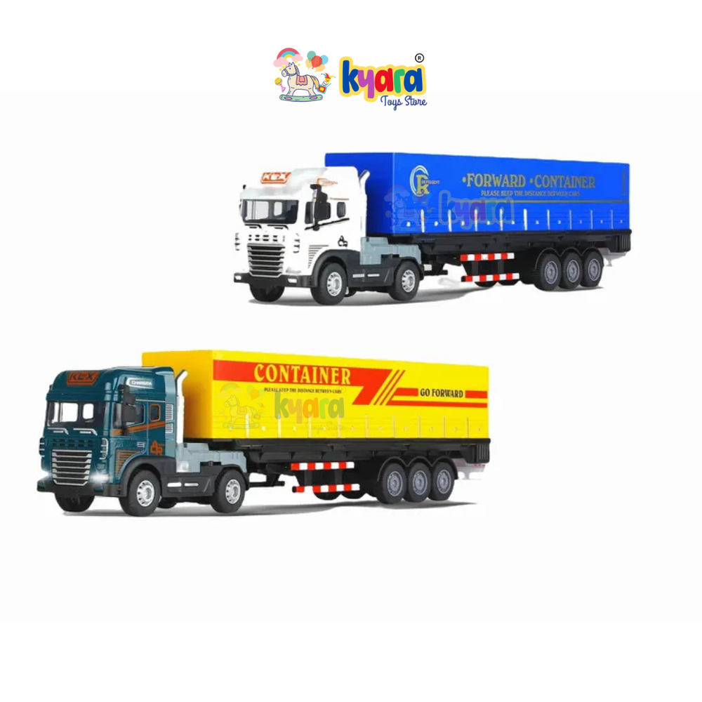 NEW ARRIVALS DIECAST ALLOY INERTIA TRUCK 4WD FRICTION POWER TRAILER DIECAST TOY CARS WITH TRANSPORT FEATURE