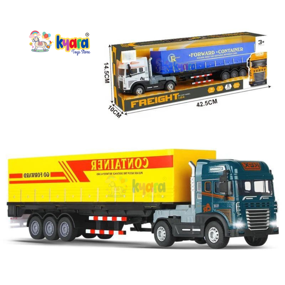 NEW ARRIVALS DIECAST ALLOY INERTIA TRUCK 4WD FRICTION POWER TRAILER DIECAST TOY CARS WITH TRANSPORT FEATURE