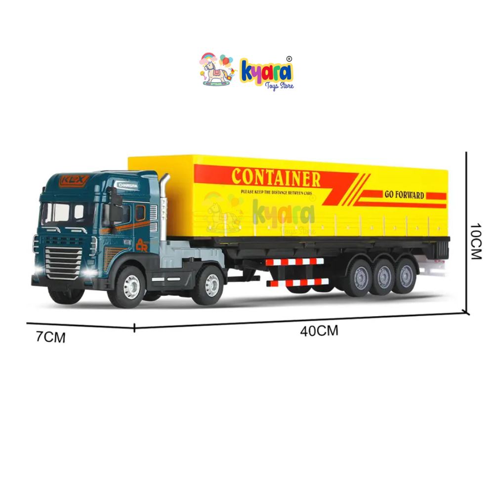 NEW ARRIVALS DIECAST ALLOY INERTIA TRUCK 4WD FRICTION POWER TRAILER DIECAST TOY CARS WITH TRANSPORT FEATURE