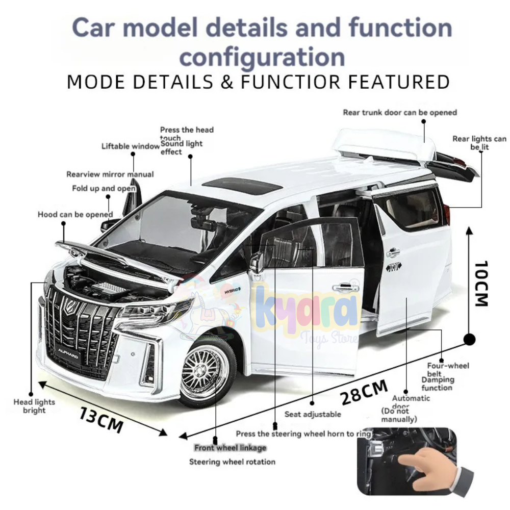 Toyota Alphard Scale Model Diecast Metalcar - All Size