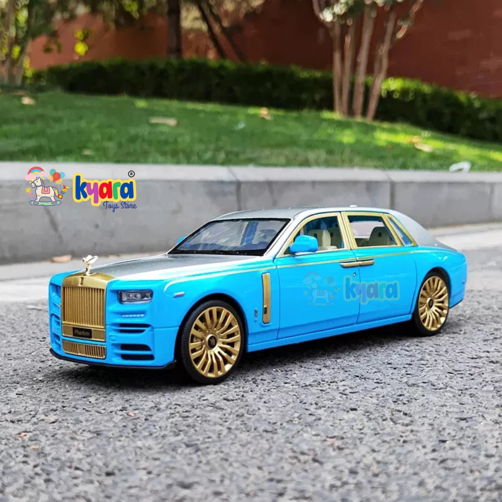 Rolls-royce Phantom Blue Scale Model Diecast Metalcar - All Size