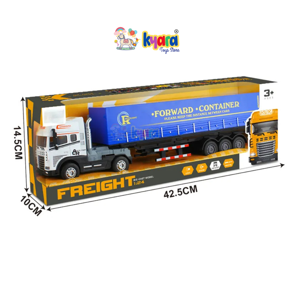 NEW ARRIVALS DIECAST ALLOY INERTIA TRUCK 4WD FRICTION POWER TRAILER DIECAST TOY CARS WITH TRANSPORT FEATURE