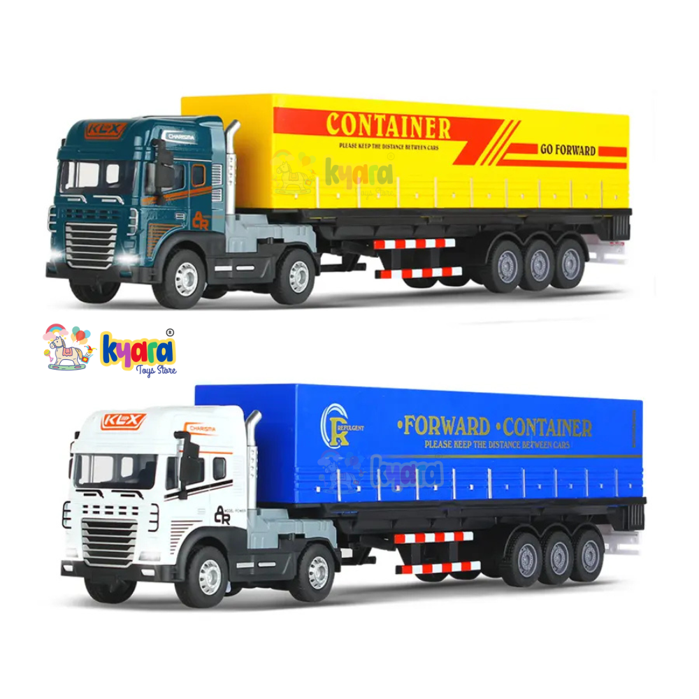 NEW ARRIVALS DIECAST ALLOY INERTIA TRUCK 4WD FRICTION POWER TRAILER DIECAST TOY CARS WITH TRANSPORT FEATURE